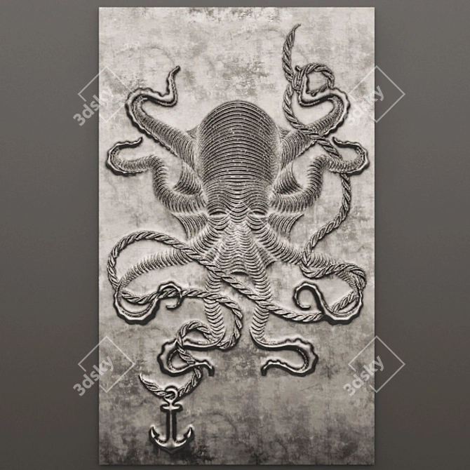 Octopus Panel: Custom-made Wall Decor 3D model image 1