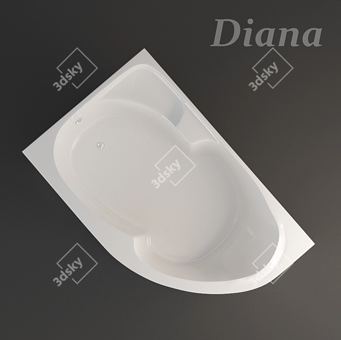 Asymmetric Diana Bath 3D model image 2