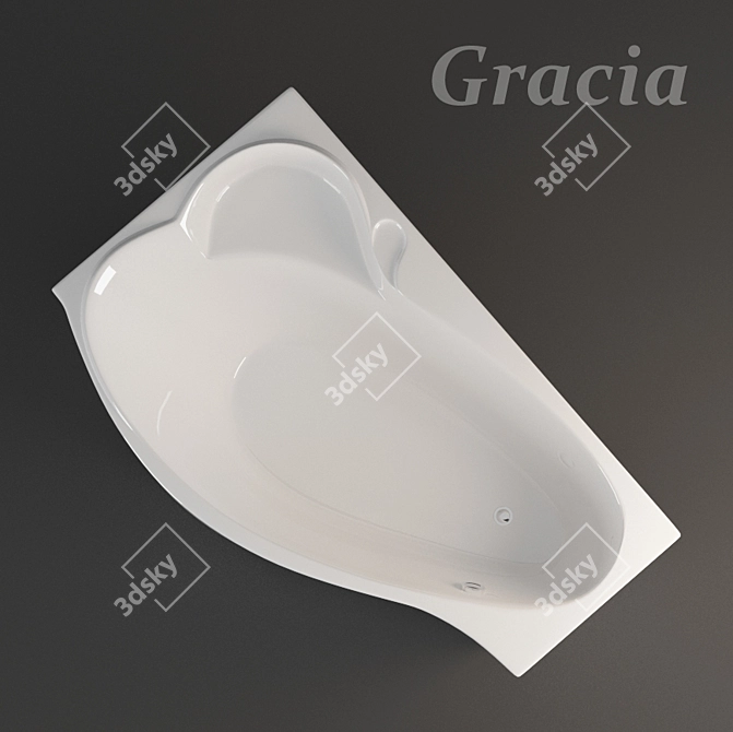 Elegant Grace Bathtub 3D model image 2