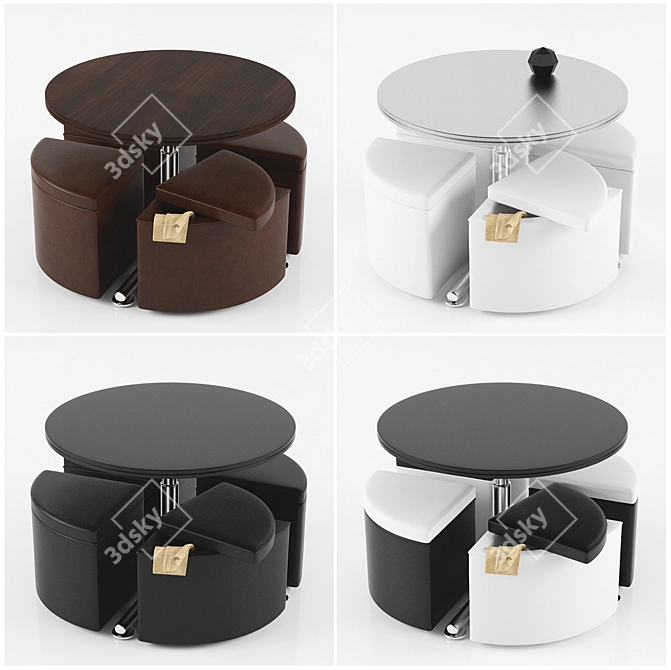 Title: Modern Cafe Table 3D model image 2