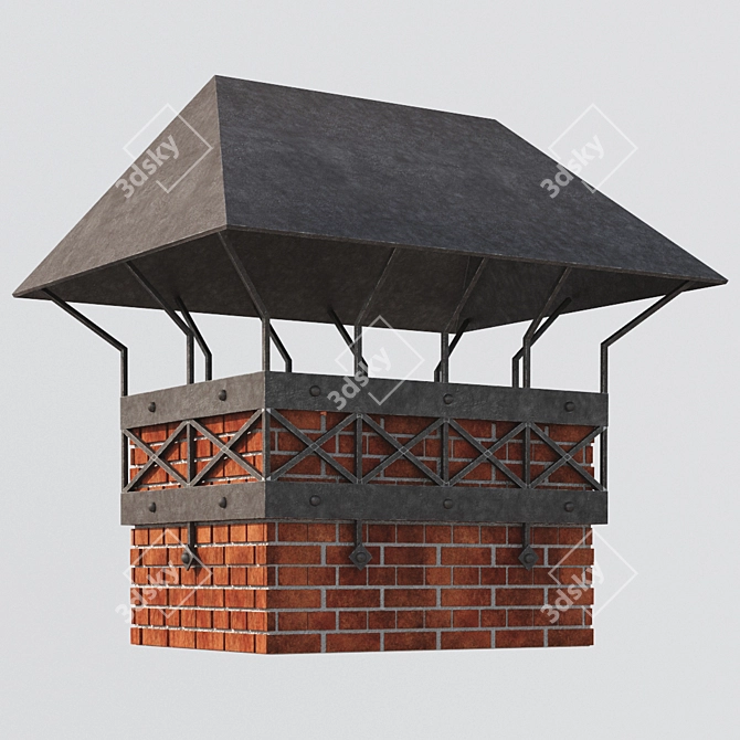 Smokestack Chimney 3D model image 1