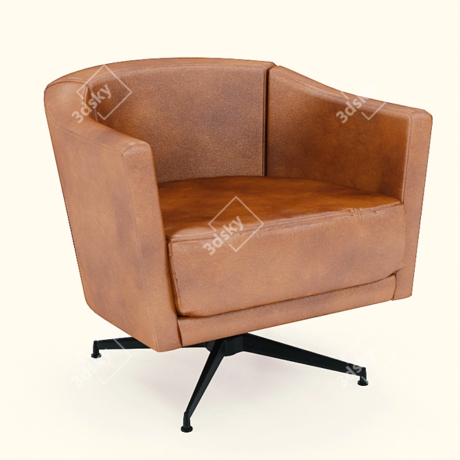 Giorgetti Leather Chair: Exquisite Photo Replica 3D model image 1