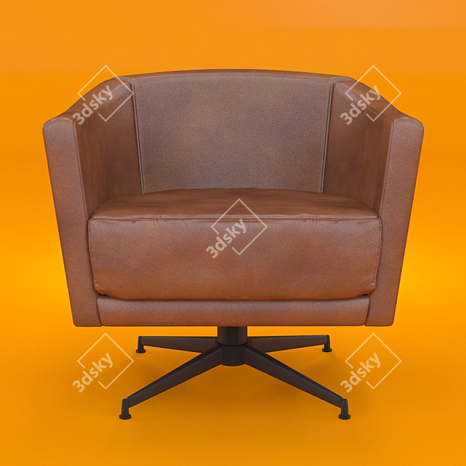 Giorgetti Leather Chair: Exquisite Photo Replica 3D model image 2