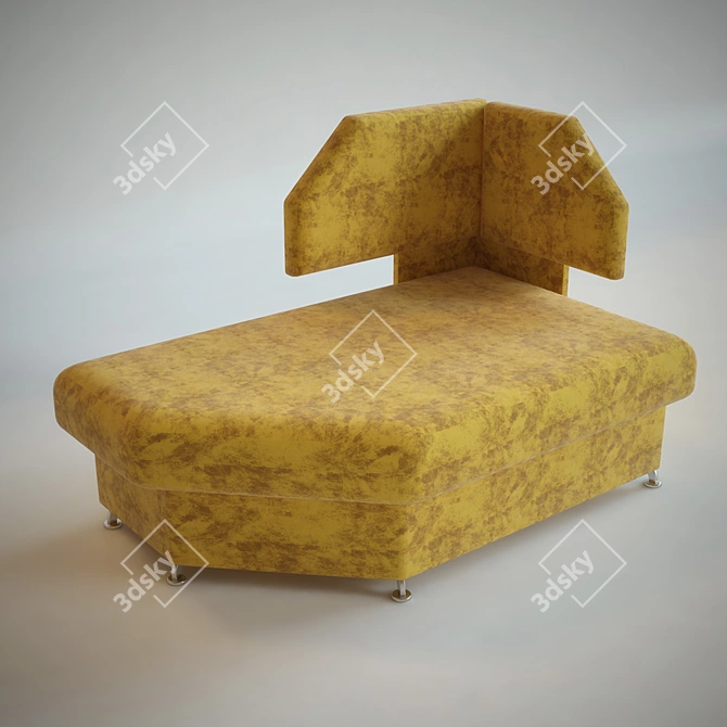 Velvet Ottoman: Luxurious and Compact 3D model image 1