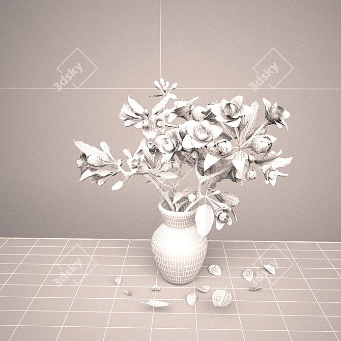 Apple Branch Vase 3D model image 2