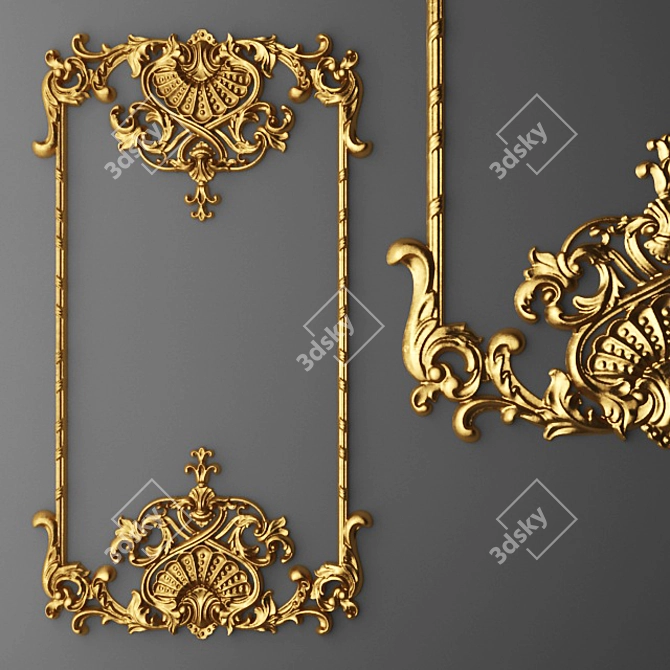 Elegant Stucco Frame 3D model image 1