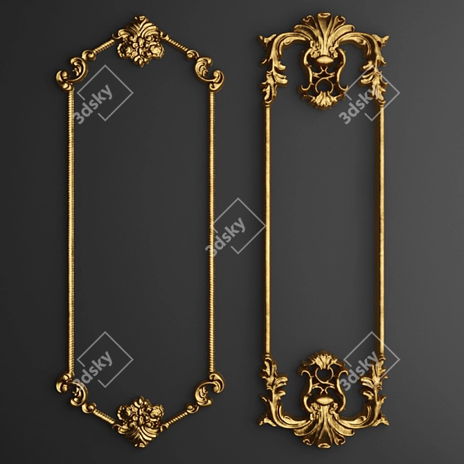 Elegant Stucco Frame 3D model image 1