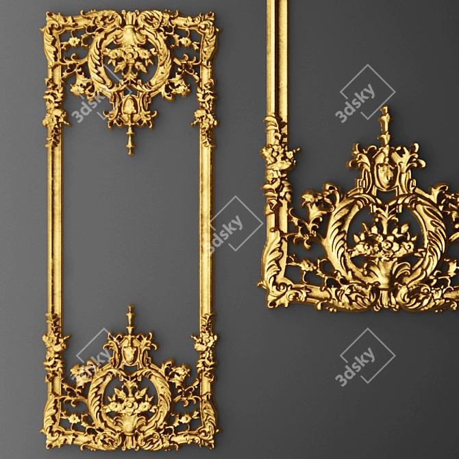 Elegant Stucco Frame 3D model image 1