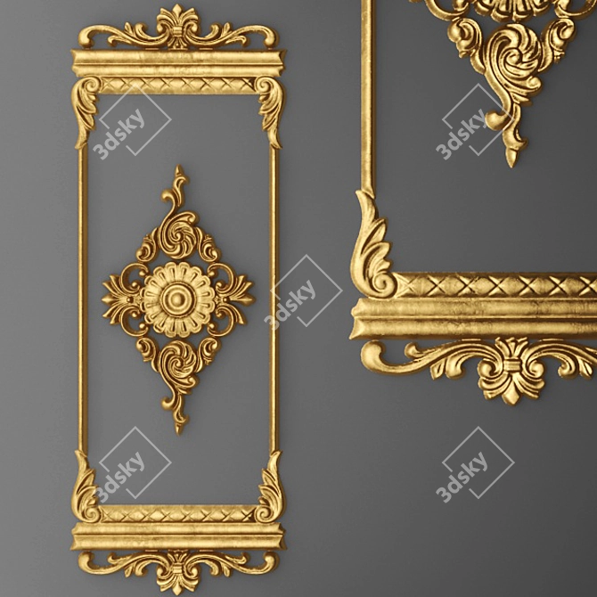 Translated description: Stucco, Frame.

Title: Elegant Stucco Frame 3D model image 1