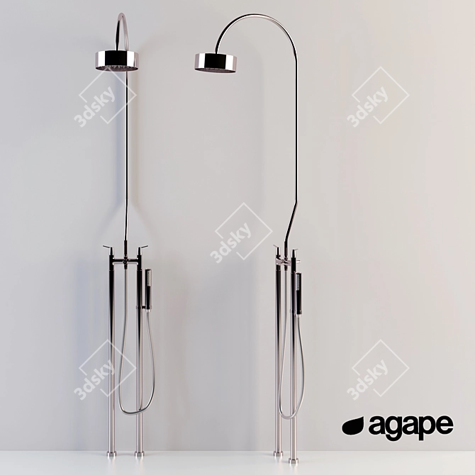 Elegant Fez Floor Shower Tap 3D model image 1