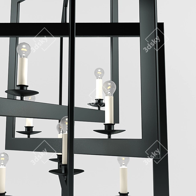 Angular Trevira Chandelier | 8 Lights 3D model image 2