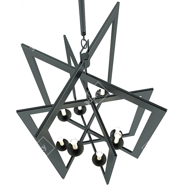 Angular Trevira Chandelier | 8 Lights 3D model image 3