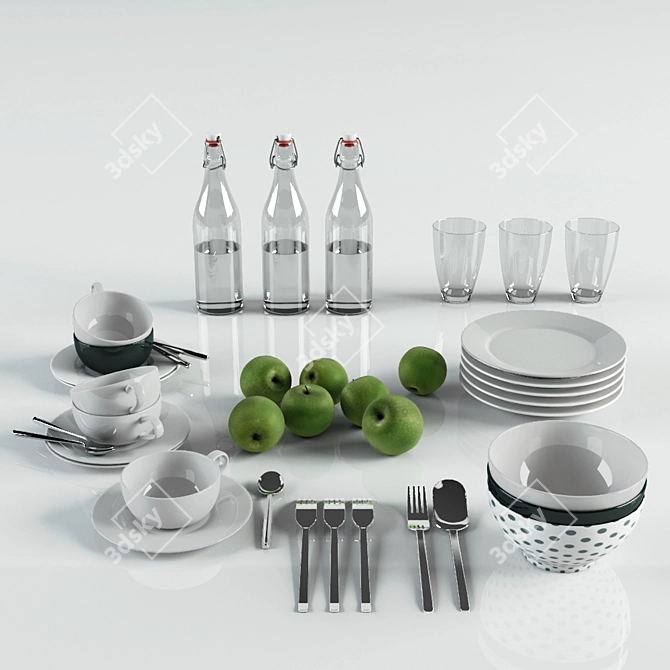 Elegant Artisan Kitchen Decor 3D model image 1