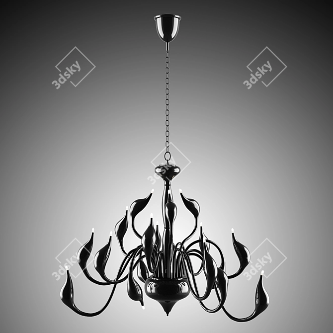 Title: Mystic Swan Chandelier 3D model image 1