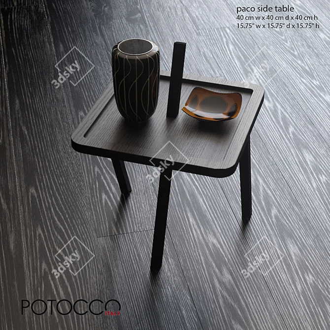 Modern Potocco Paco Side Table 3D model image 1