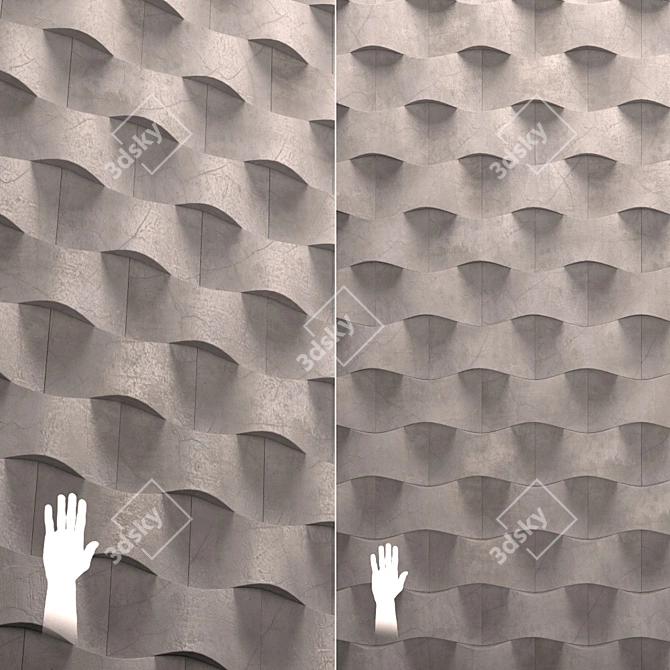 Modern Concrete Wall Tiles 3D model image 2