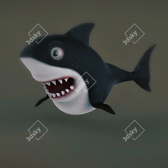 Automatic Texture-Adhesive Toy Shark 3D model image 1