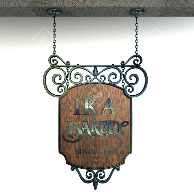 Vintage Iron Signages 3D model image 1