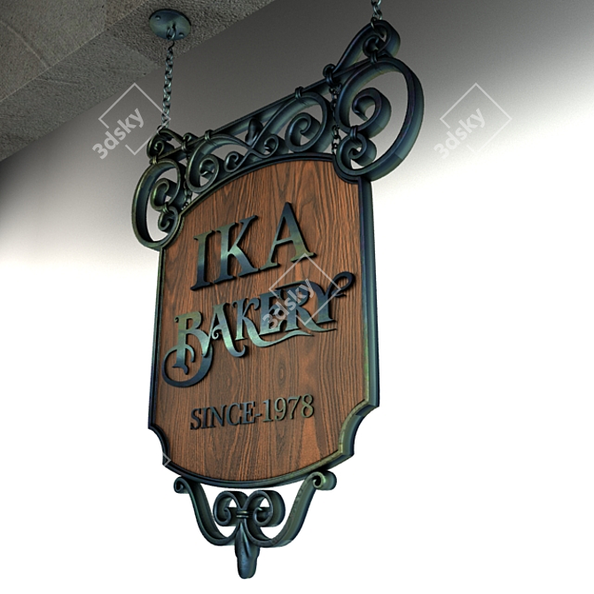 Vintage Iron Signages 3D model image 3