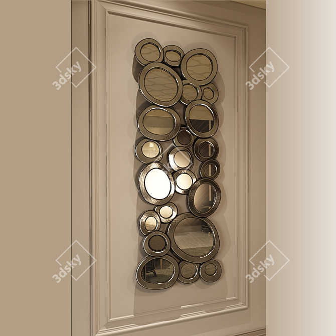 Wooden Mirror Rings 3D model image 1