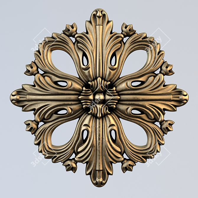 Carved Decor Element, Rosette 3D model image 1