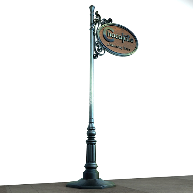 Vintage Iron Signage 3D model image 2