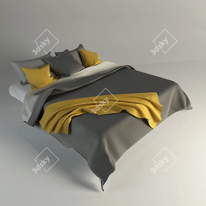 Sleek Modern Linens 3D model image 1