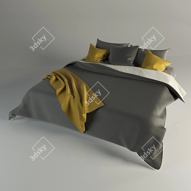 Sleek Modern Linens 3D model image 2