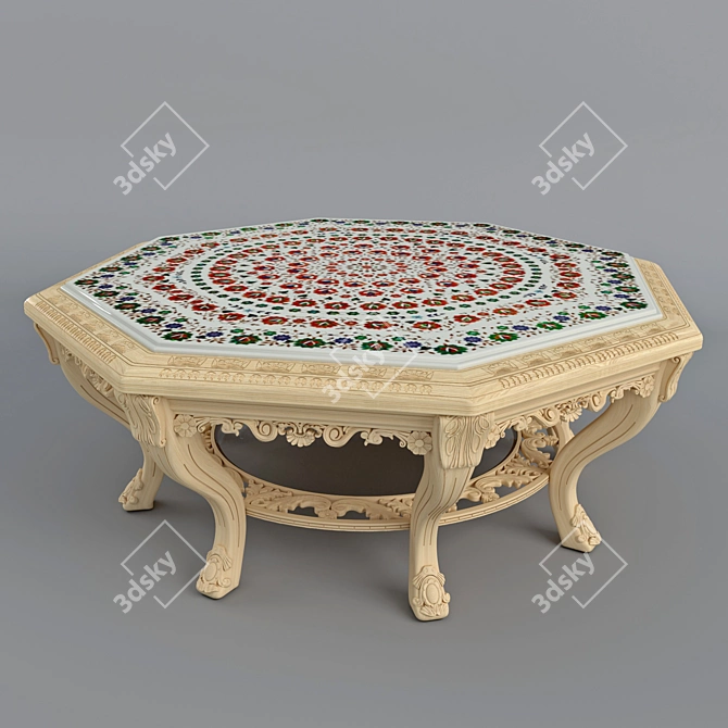 Indigo Hexagonal Coffee Table 3D model image 1