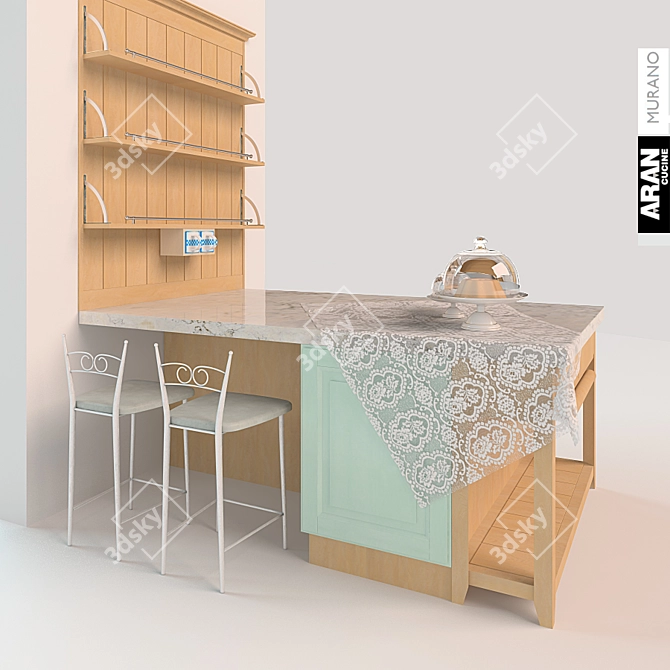 Elegant Aran Cucine Murano Kitchen Island 3D model image 2