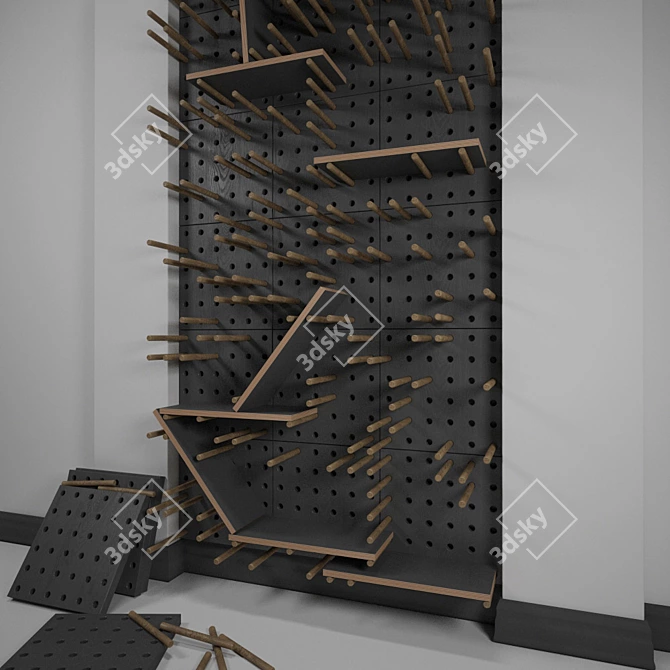 Modular Bookshelf: 400x400mm Size 3D model image 1