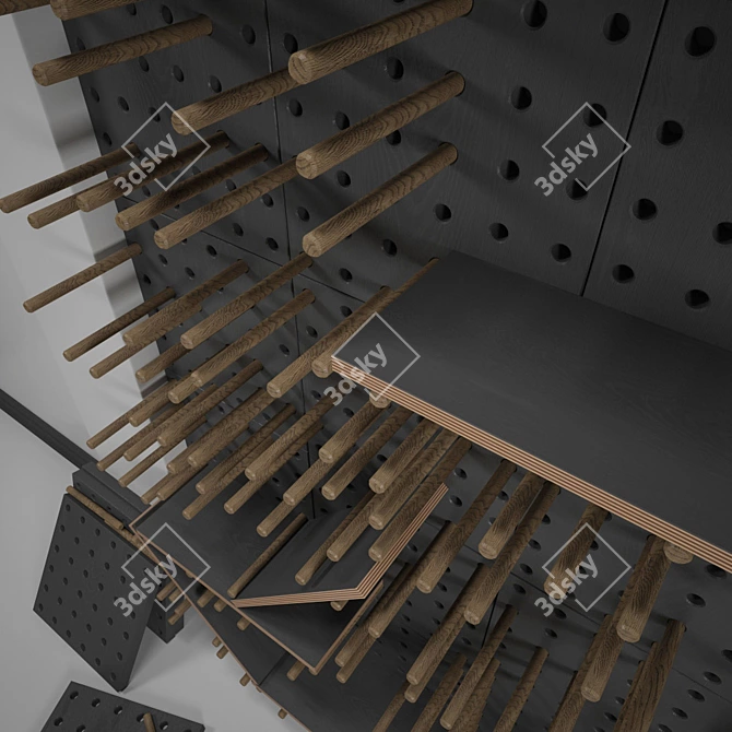 Modular Bookshelf: 400x400mm Size 3D model image 2