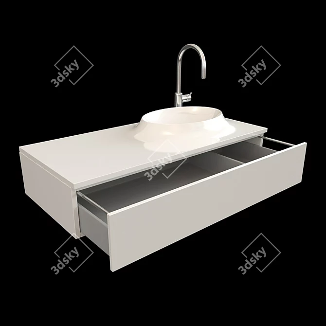 Moove Jacuzzi Bathroom Sink 3D model image 1