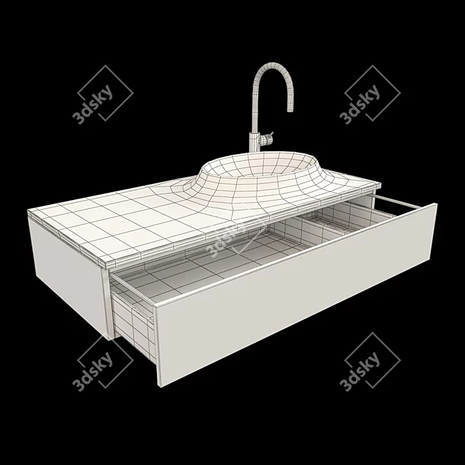 Moove Jacuzzi Bathroom Sink 3D model image 2