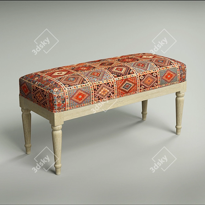 Title: Ethnic-Inspired Stool 3D model image 1