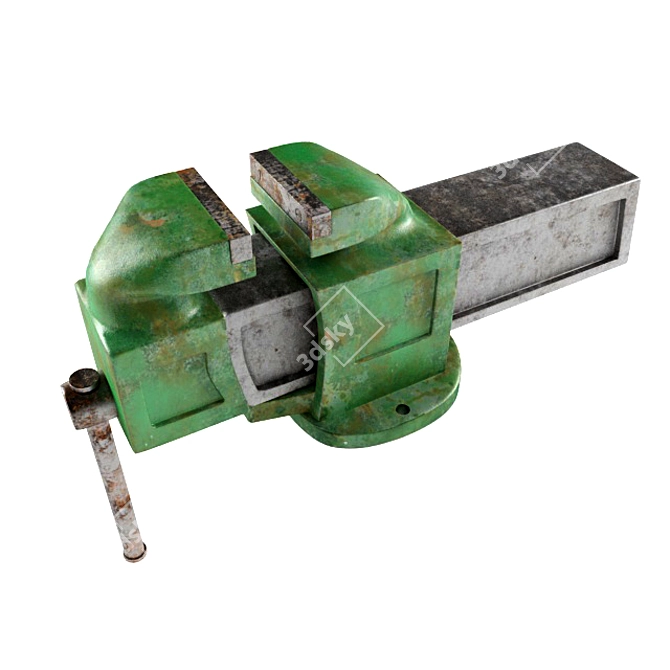 Vintage Metal Vice 3D model image 1