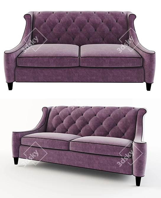 Luxury Velvet Sofa 3D model image 1