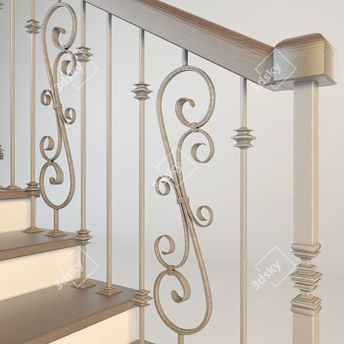 Elegant Forged Ladder 3D model image 3