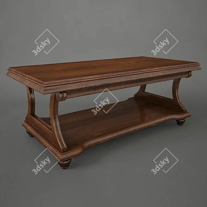 Elegant Ash Wood Coffee Table 3D model image 1