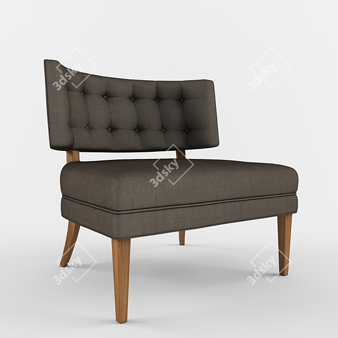 3D Armchair Model with Textures 3D model image 1