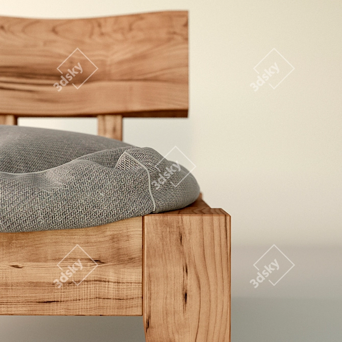 Japanese Style Chair | 450x500x550 Dimensions 3D model image 2
