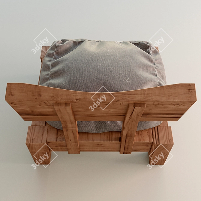 Japanese Style Chair | 450x500x550 Dimensions 3D model image 3