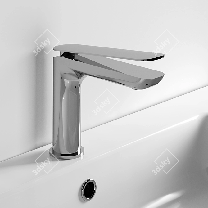 Sleek Washbasin Mixer 3D model image 1