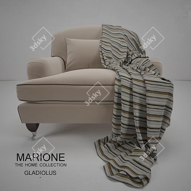 Elegant Gladiolus Armchair: MARIONE 3D model image 1