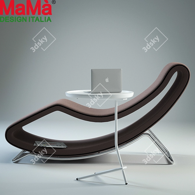 Modern Monza Chaise and Table 3D model image 1