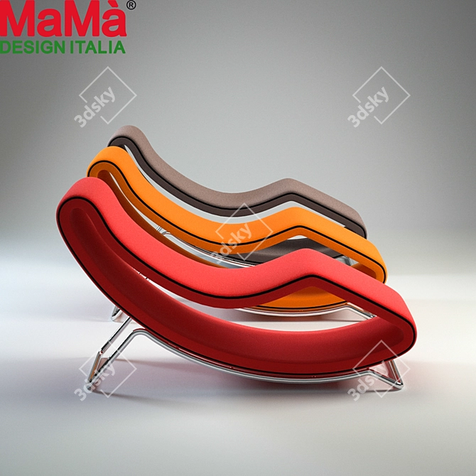 Modern Monza Chaise and Table 3D model image 2