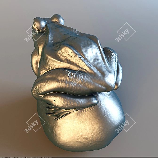 Playful Frog Sculpture 3D model image 3