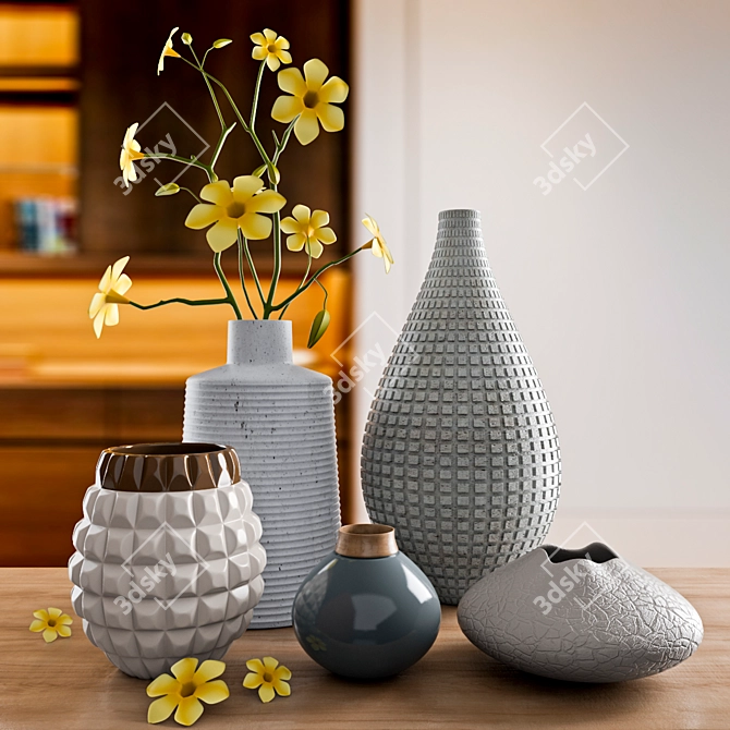 Stylish Vases & Pots Collection 3D model image 1