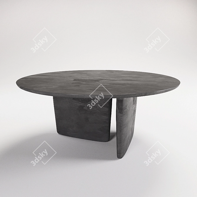 Title: Sleek Tobi-Ishi Stone Table 3D model image 1