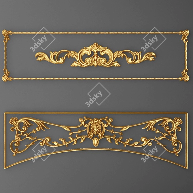 Elegant Stucco Frame 3D model image 1